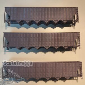 N Scale Greenville 7,000 Cubic Foot Wood Chip Hopper (Brown Undecorated) 3 Pack (trucks and couplers included)