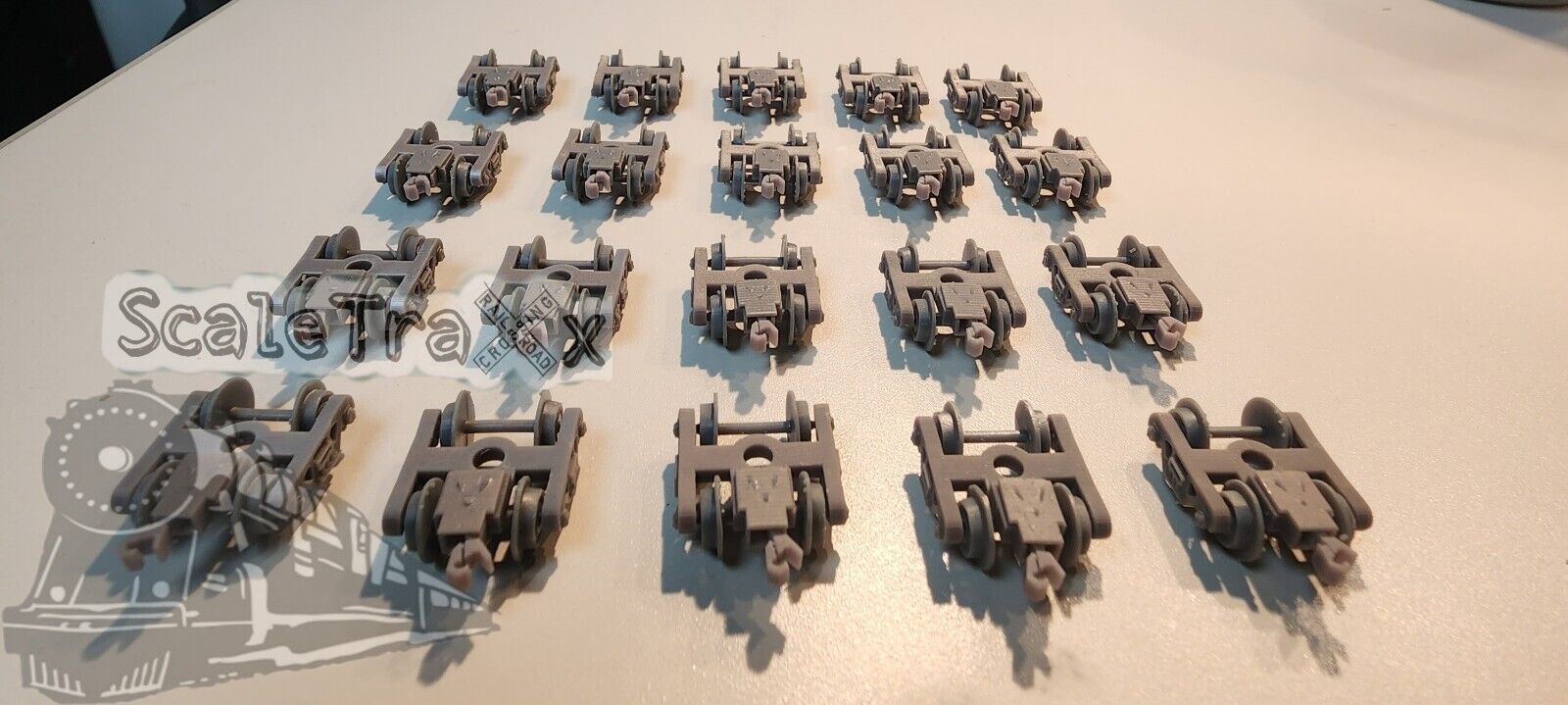 N Scale Roller bearing 3s style truck (Short) (Gray/Undecorated) 10 pack