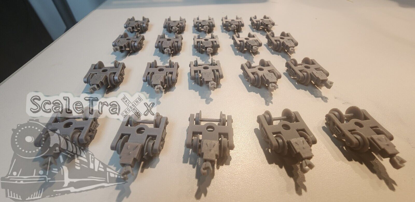 N Scale Roller bearing 3s style truck (Medium) (Gray/Undecorated) 10 pack