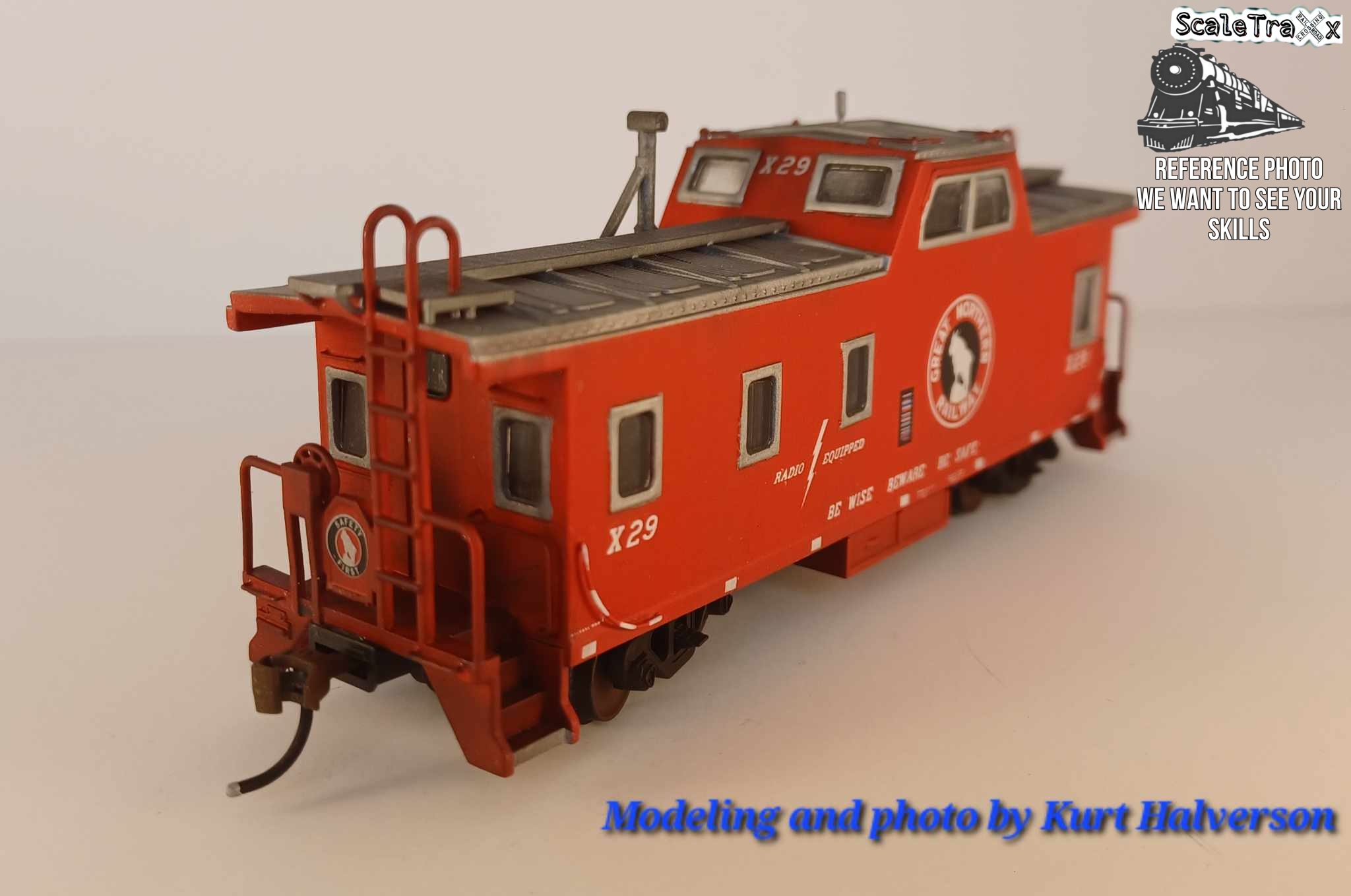 HO scale (GN,BN) Slant Caboose (Undecorated) with Decals of your Choice